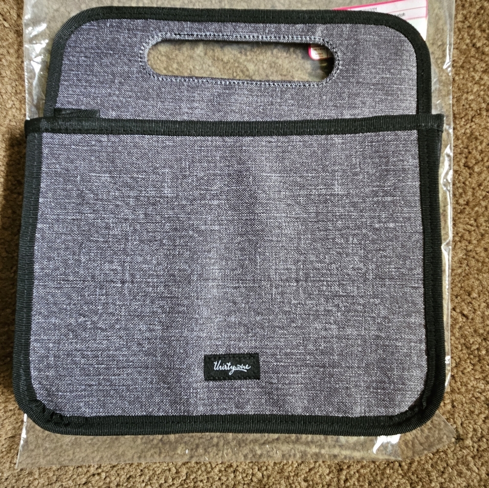 New Thirty-One Double Duty Caddy Charcoal Crosshatch